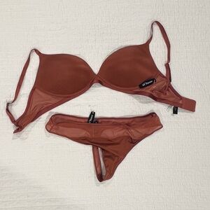 Adore Me Copper Lingerie Set Bra And Thong
